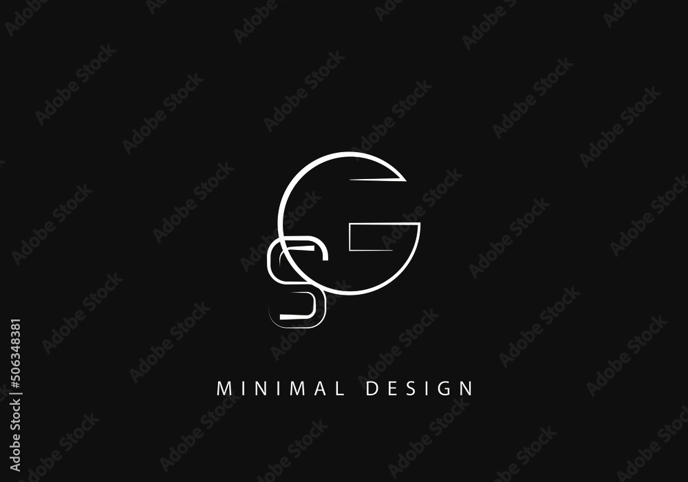 Alphabet letter GS logo design line art Stock Vector | Adobe Stock