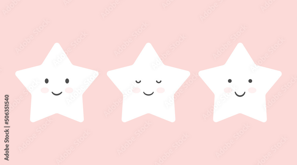 Vector funny and cute little stars on a pastel pink color. Eps 10 illustration Vector funny and cute little stars on a pastel pink color. Eps 10 illustration