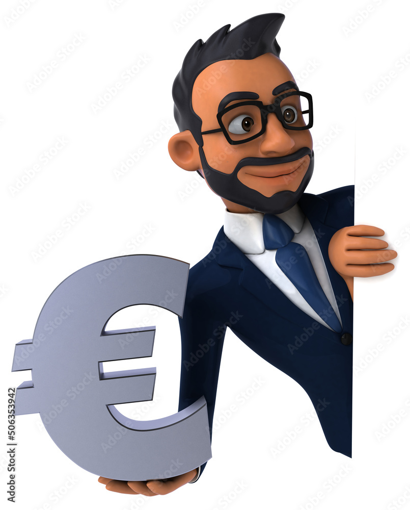 Fun 3D cartoon illustration of an indian businessman Fun 3D cartoon illustration of an indian businessman