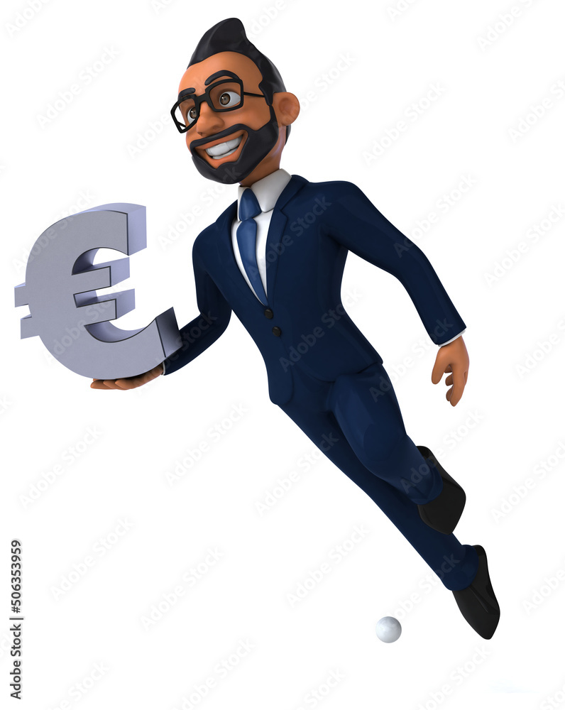 Fun 3D cartoon illustration of an indian businessman Fun 3D cartoon illustration of an indian businessman