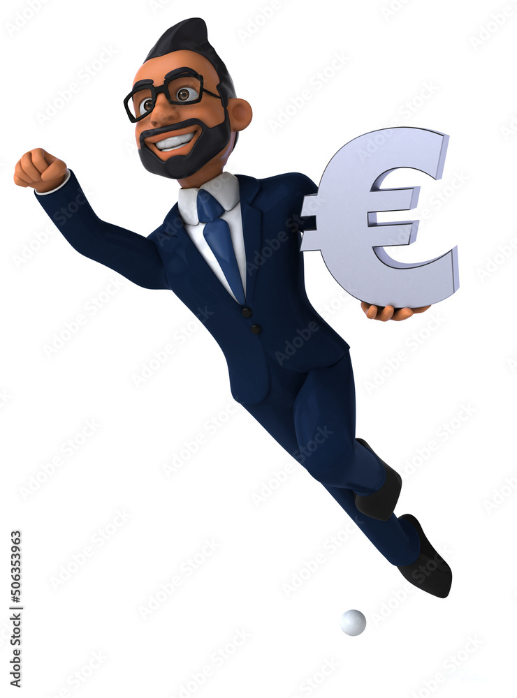 Fun 3D cartoon illustration of an indian businessman Fun 3D cartoon illustration of an indian businessman