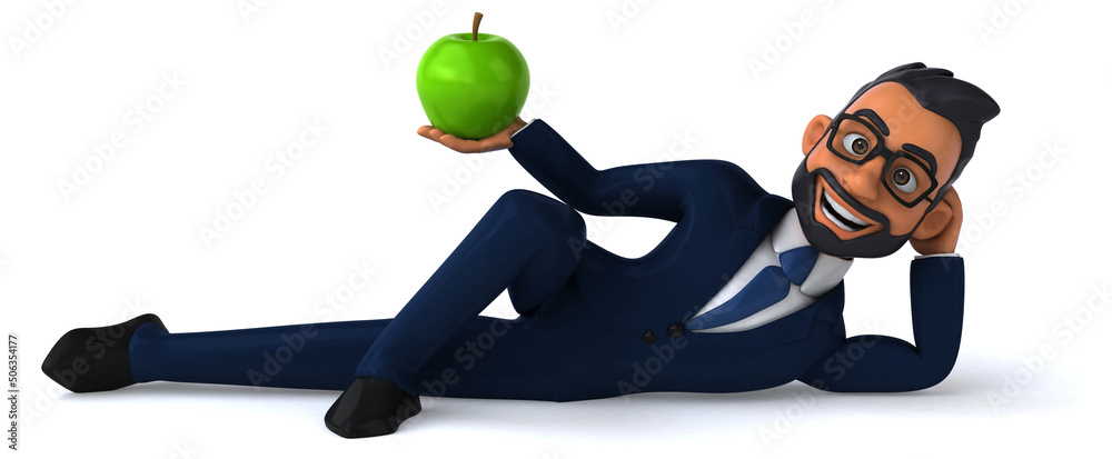 Fun 3D cartoon illustration of an indian businessman Fun 3D cartoon illustration of an indian businessman
