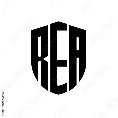 REA letter logo design. REA modern letter logo with black background. REA creative  letter logo. simple and modern letter logo. vector logo modern alphabet font overlap style. Initial letters REA   photo