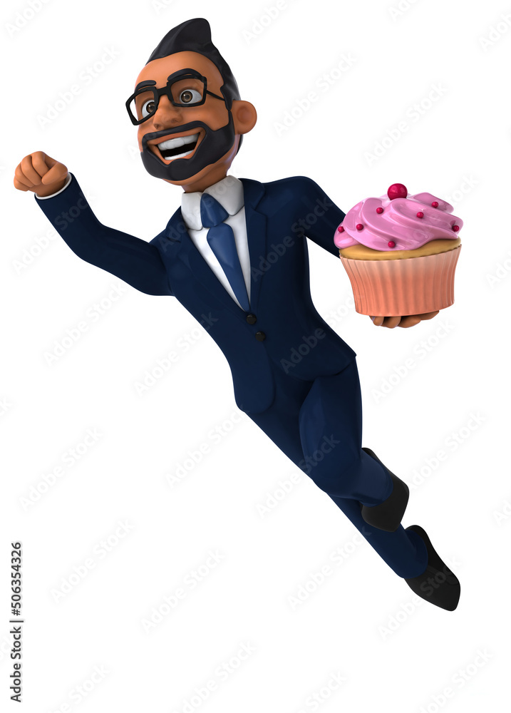 Fun 3D cartoon illustration of an indian businessman Fun 3D cartoon illustration of an indian businessman