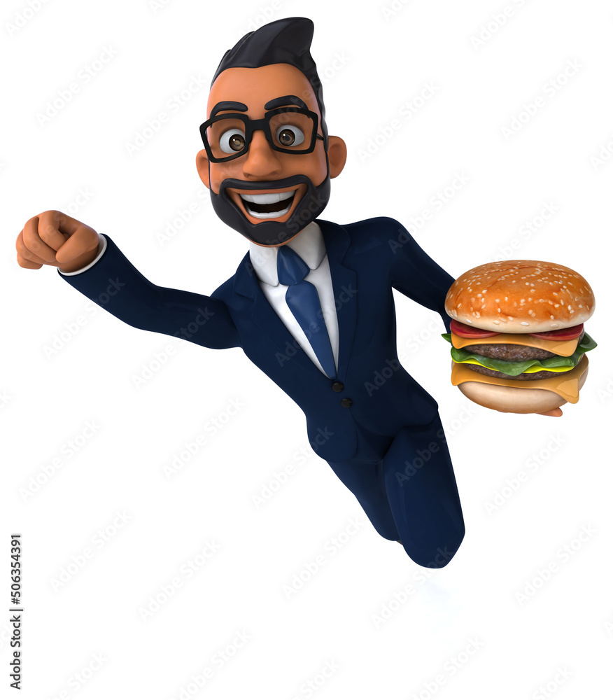 Fun 3D cartoon illustration of an indian businessman Fun 3D cartoon illustration of an indian businessman
