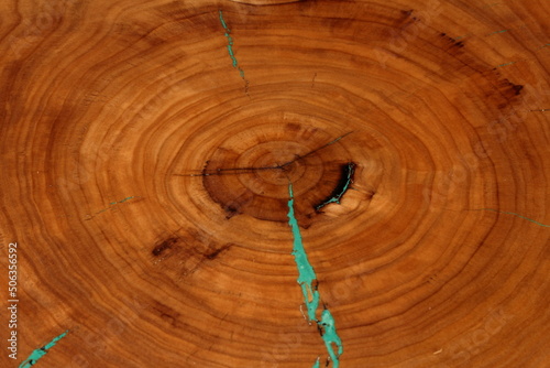 the oak texture is filled with epoxy resin