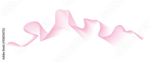 abstract vector pink colored wave melody lines on white background