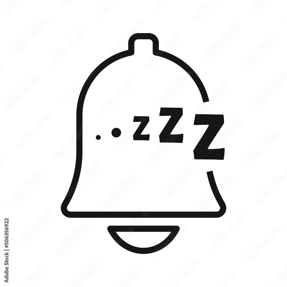 Sleeping bell icon design. vector illustration Sleeping bell icon design. vector illustration