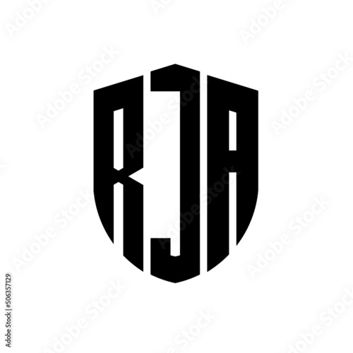 RJA letter logo design. RJA modern letter logo with black background. RJA creative  letter logo. simple and modern letter logo. vector logo modern alphabet font overlap style. Initial letters RJA  photo