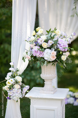 Floral decorations at the wedding ceremony