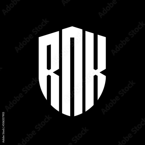 RNK letter logo design. RNK modern letter logo with black background. RNK creative  letter logo. simple and modern letter logo. vector logo modern alphabet font overlap style. Initial letters RNK  photo