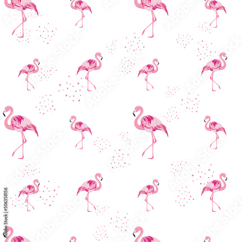 Seamless pattern with flamingo. Graphic design for printing, packaging, textiles, clothing, wallpaper and more.