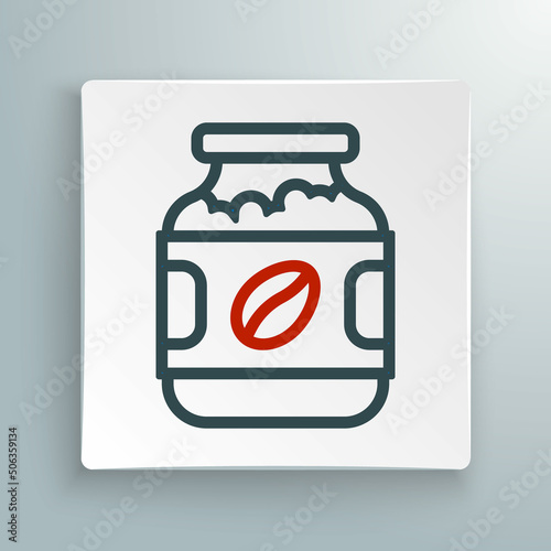 Line Coffee jar bottle icon isolated on white background. Colorful outline concept. Vector