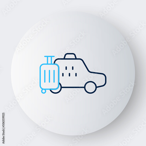 Line Taxi car icon isolated on white background. Colorful outline concept. Vector