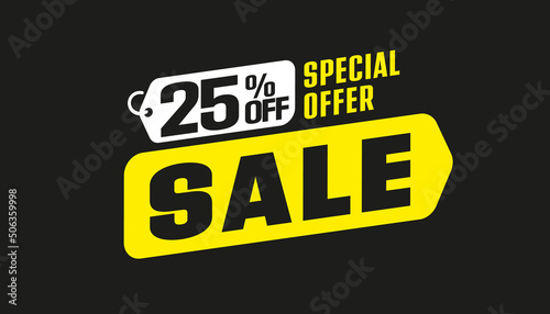 Sale banner with 25 percent off