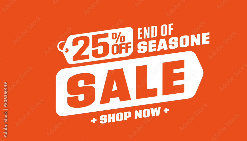 Sale banner 25 percent off to end of season