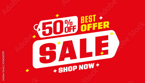 Sale banner 50 percent off best offer
