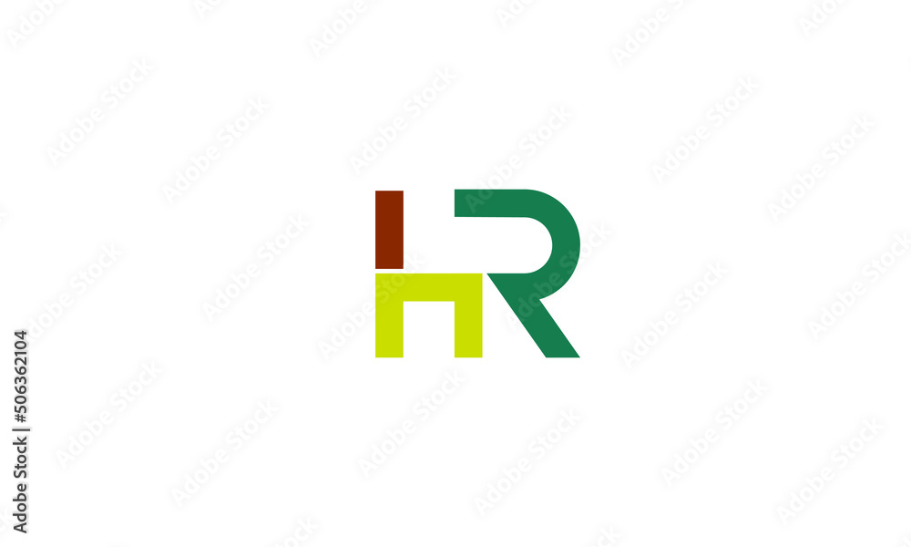 Alphabet letters Initials Monogram logo HR, RH, H and R Alphabet letters Initials Monogram logo HR, RH, H and R