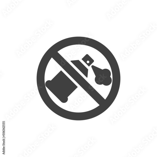No aerosol spray sign vector icon