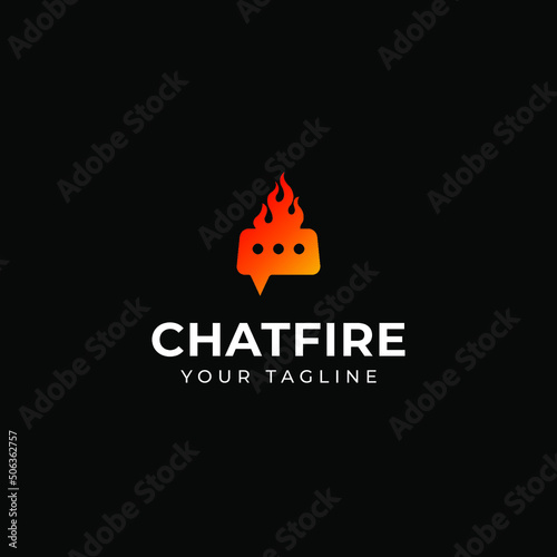 Simple mail and fire logo design template Premium Vector