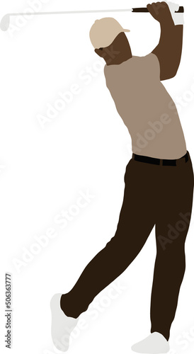 A black man swings his stick to hit the ball