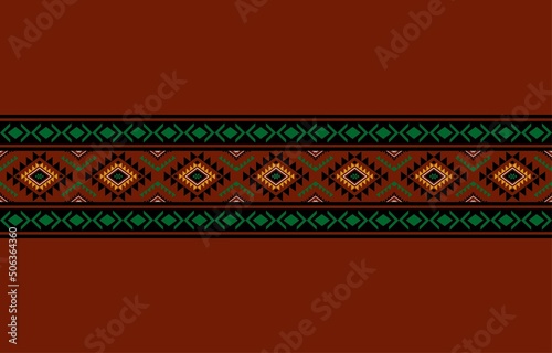 Geometric ethnic oriental seamless pattern traditional Design for background,carpet,wallpaper.clothing,wrapping,Batik fabric,Vector illustration.embroidery style - Sadu, sadou, sadow or sado