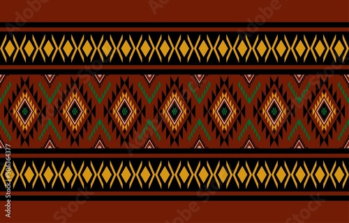 Geometric ethnic oriental seamless pattern traditional Design for background,carpet,wallpaper.clothing,wrapping,Batik fabric,Vector illustration.embroidery style - Sadu, sadou, sadow or sado