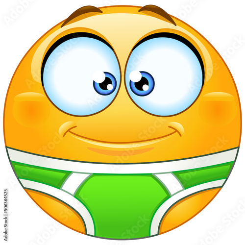 Emoji emoticon wearing underwear briefs