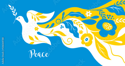 Fotografia, Obraz Dove of peace and flowers