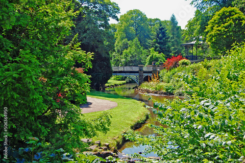 Canvas Print The wonderfully verdant and attractive Pavilion gardens in the Spa town of Buxton Derbyshire U
