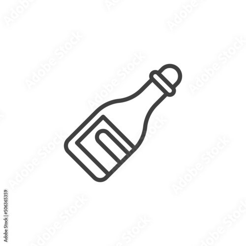 Champagne bottle line icon