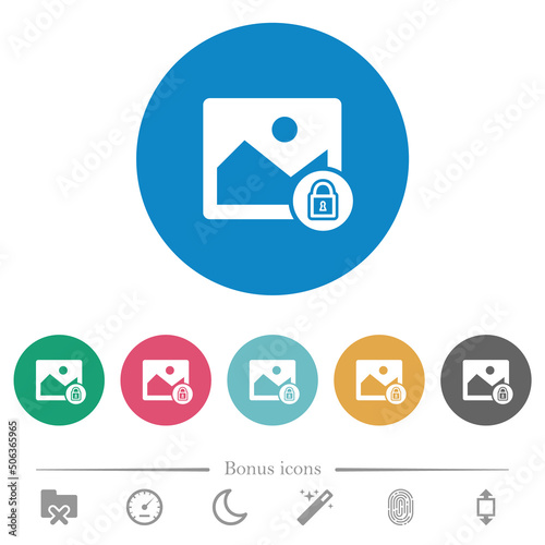 Locked image flat round icons