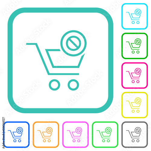 Cart disabled outline vivid colored flat icons