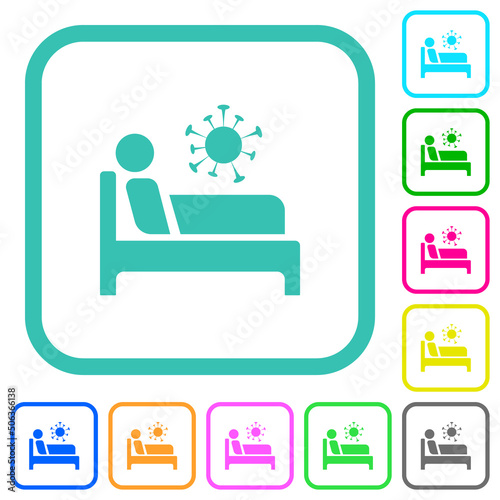 Covid ward vivid colored flat icons