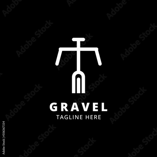 minimalist gravel bike cyclocross bicycle logo design vector icon
