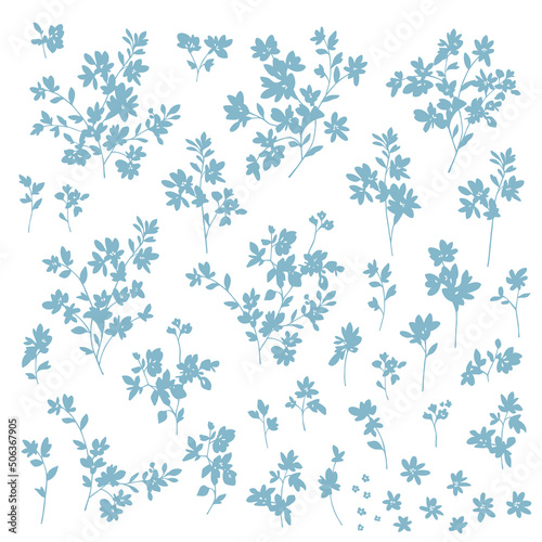 Beautiful flower illustration material collection,