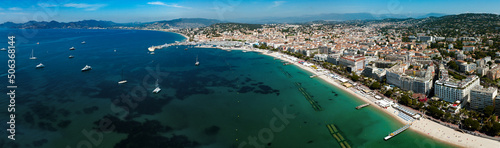 Aerial view at French Riviera on a sunny afternoon