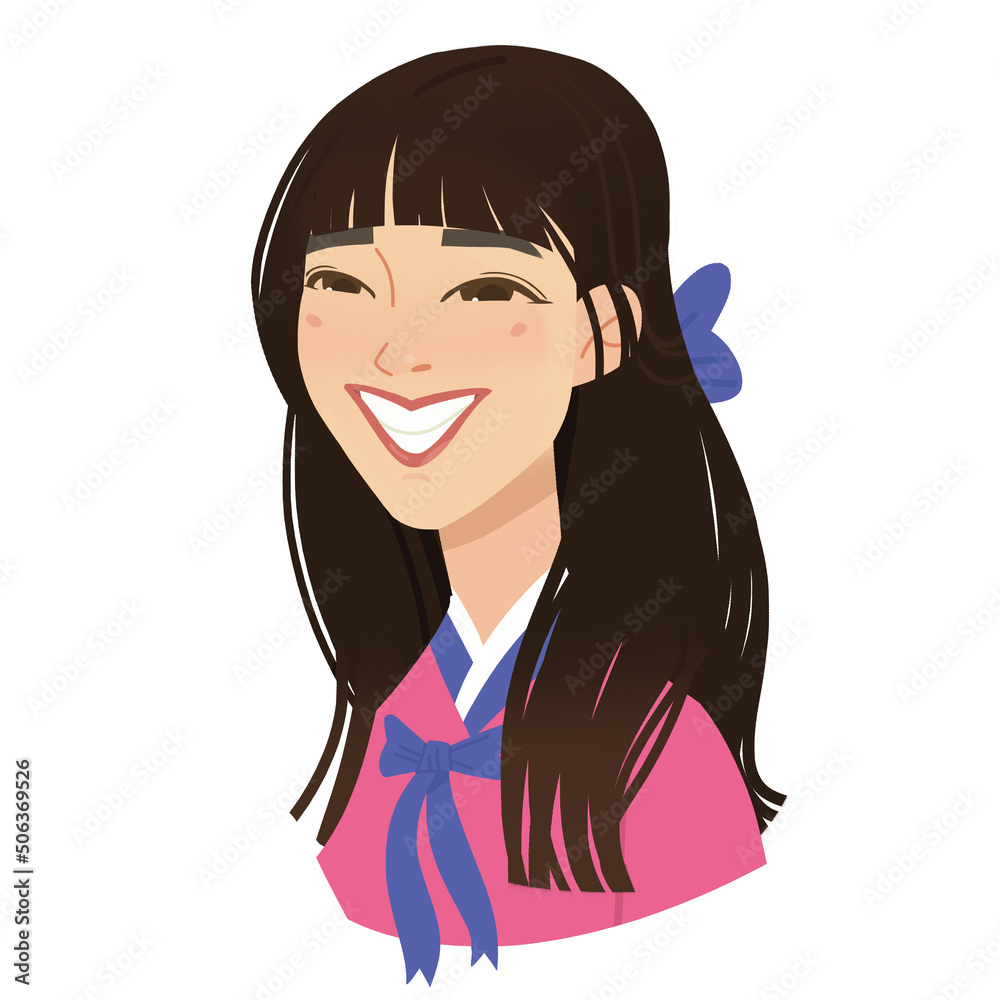 korean girl in hanbok traditional Korean clothes