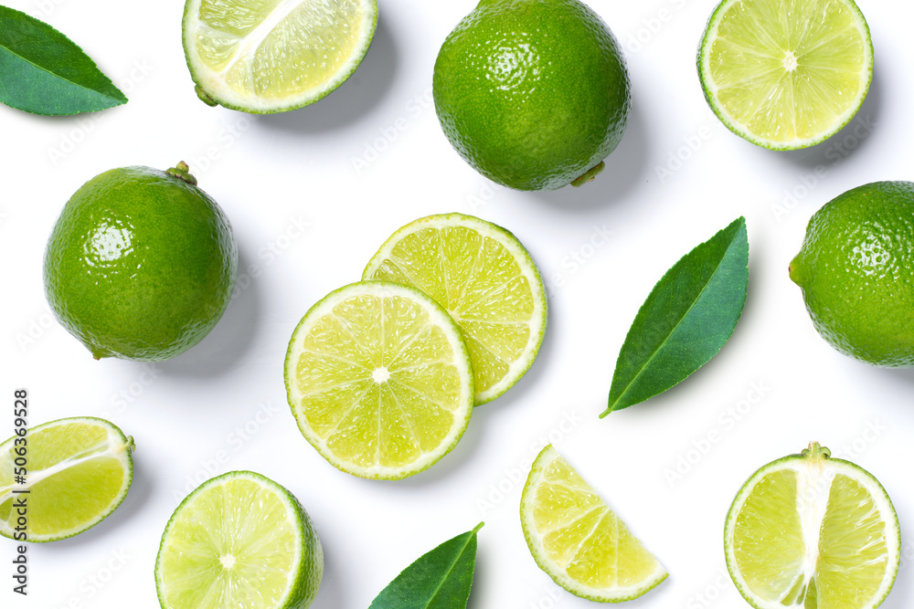 set of lime isolated on white
