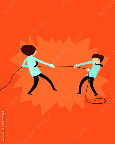 The guys tug of war, who is stronger
