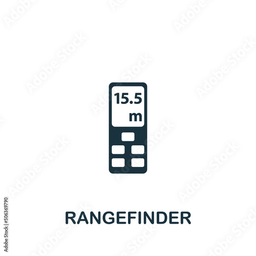 Rangefinder icon. Monochrome simple Measuring icon for templates, web design and infographics