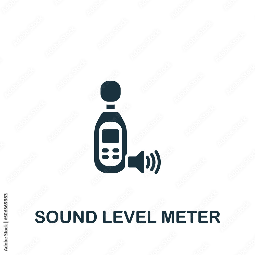 Sound Level Meter icon. Monochrome simple Measuring icon for templates, web design and infographics Sound Level Meter icon. Monochrome simple Measuring icon for templates, web design and infographics