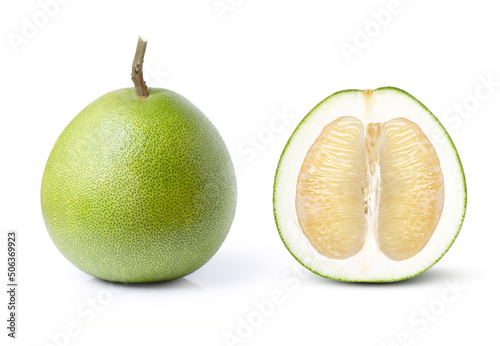 pomelo fruit (pummelo) isolated on white background photo