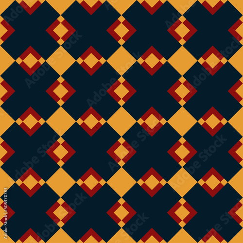 Abstract geometric block and squares pattern. Seamless mosaic and tile. Vector illustration