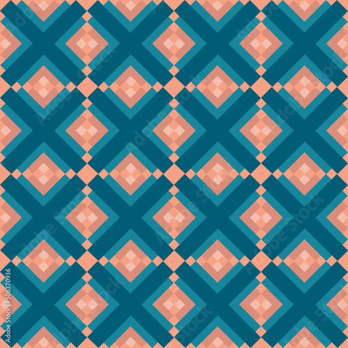 Abstract geometric block and squares pattern. Seamless mosaic and tile. Vector illustration