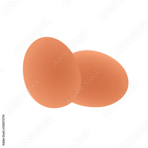 Brown chicken eggs, flat style vector illustration isolated on white background