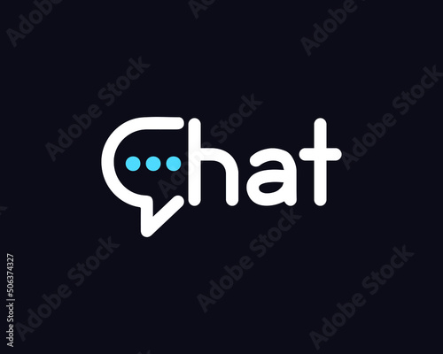 Chat Logo Design, Creative Minimalist Chat, talk, speak logo template