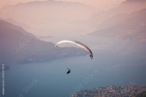 Lake Como  Italy  Paragliding flight