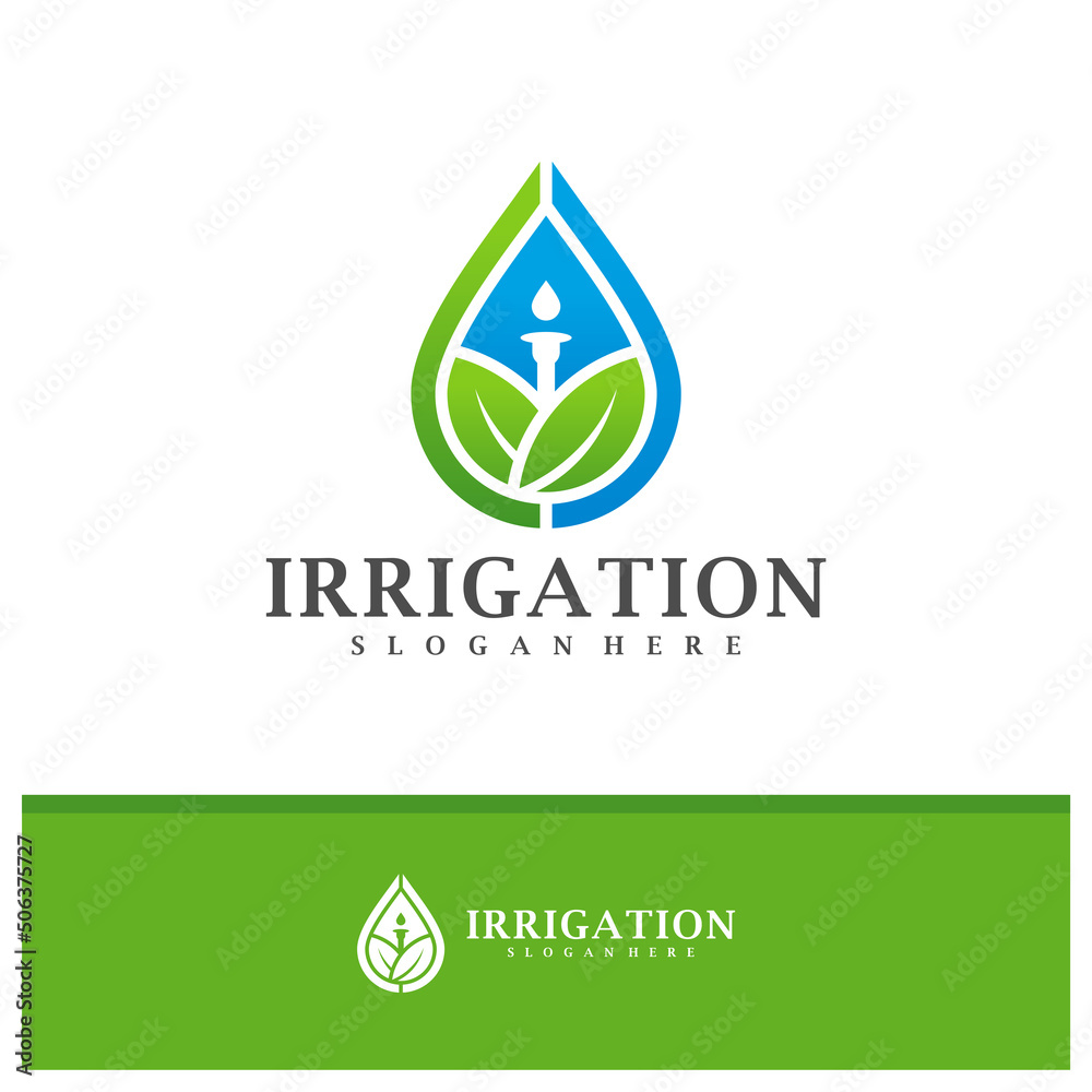Irrigation logo design vector, Creative Irrigation logo concepts template illustration.