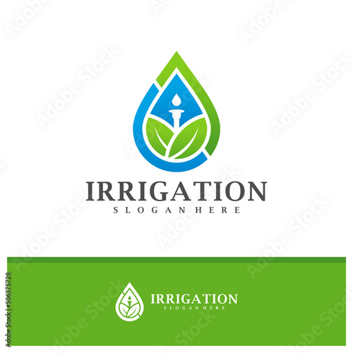 Irrigation logo design vector, Creative Irrigation logo concepts template illustration.